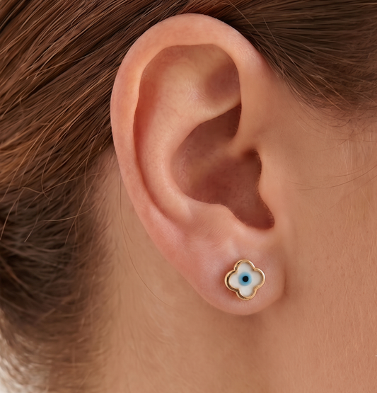 Floral Evil eye Earrings