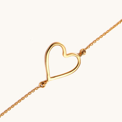 18kt gold open heart Forever Love Bracelet. Affordable gifts for her under Rs. 20,000