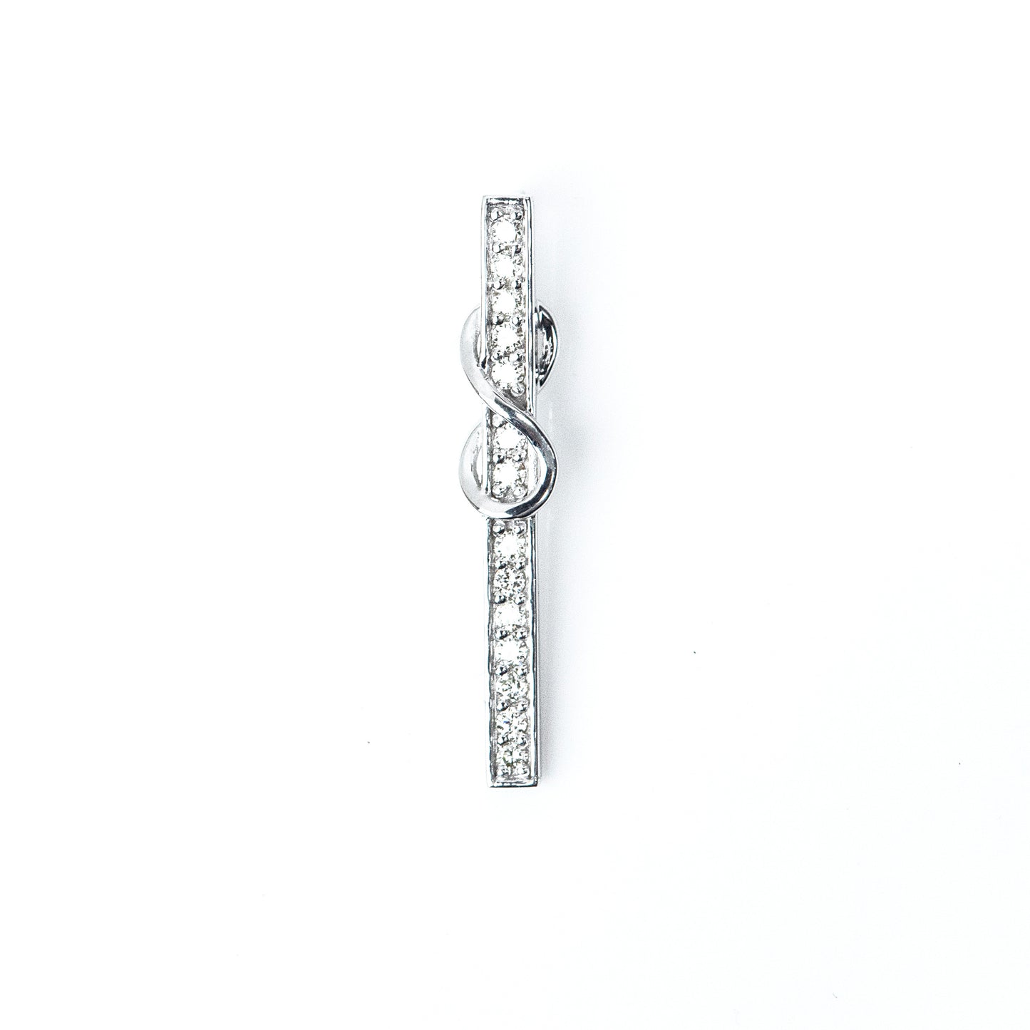 Caratly 18kt gold Infinity Bar Pendant with 0.13ct diamond vertical bar and infinity symbol design under Rs. 30,000