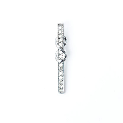 Caratly 18kt gold Infinity Bar Pendant with 0.13ct diamond vertical bar and infinity symbol design under Rs. 30,000