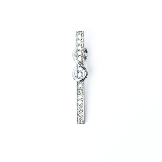 Caratly 18kt gold Infinity Bar Pendant with 0.13ct diamond vertical bar and infinity symbol design under Rs. 30,000