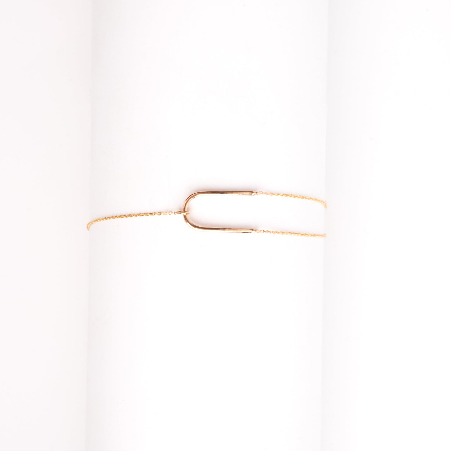 Caratly 18kt gold U Double Look Bracelet with geometric u-shaped link design, minimalist gift ideas for her under 40,000