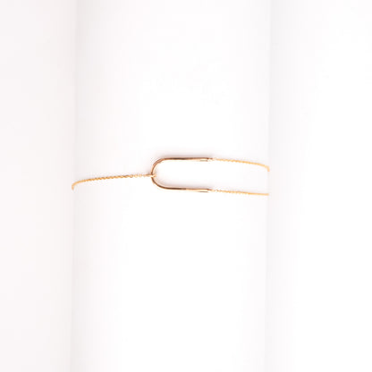 Caratly 18kt gold U Double Look Bracelet with geometric u-shaped link design, minimalist gift ideas for her under 40,000