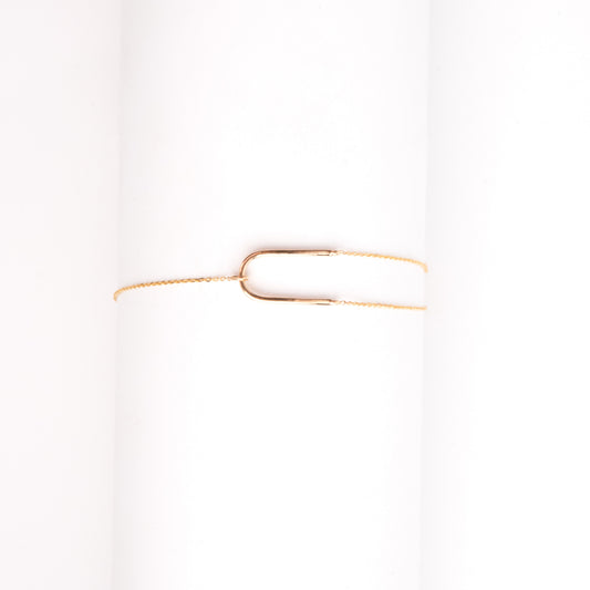 Caratly 18kt gold U Double Look Bracelet with geometric u-shaped link design, minimalist gift ideas for her under 40,000