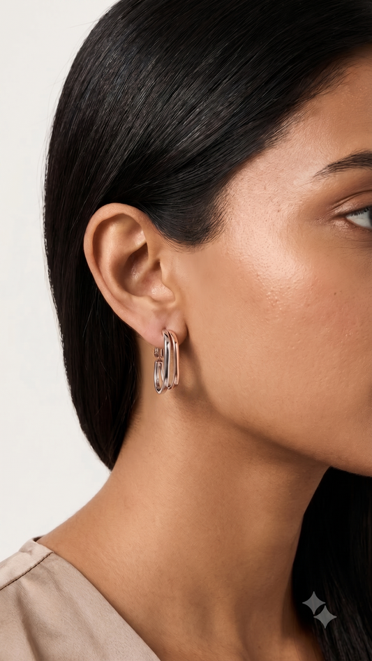 Gold Dual-Tone Earrings