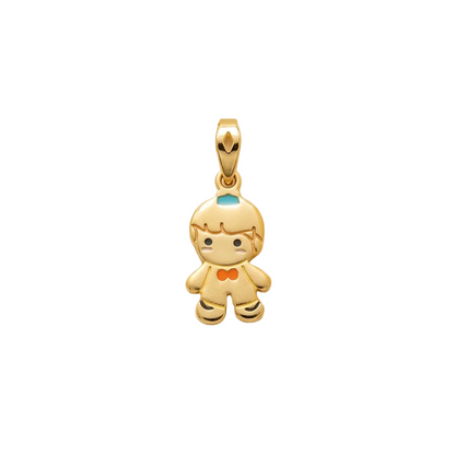 Gold boy-shaped charm pendant with enamel detailing, priced under Rs. 25,000