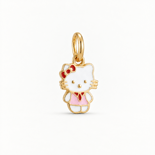 Hello Kitty pendant with white enamel body and a red bow accent priced under Rs. 15,000
