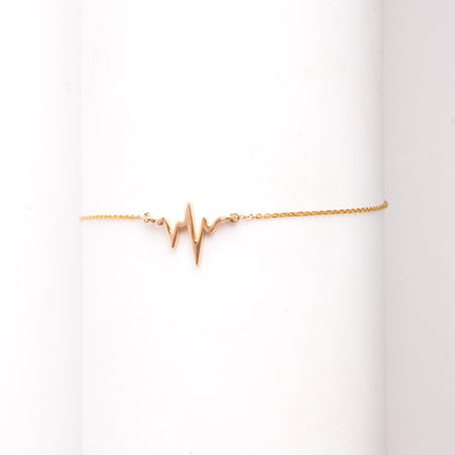 Caratly 18kt gold Heartbeat Gold Bracelet with pulse line charm minimalist design for her under 30,000