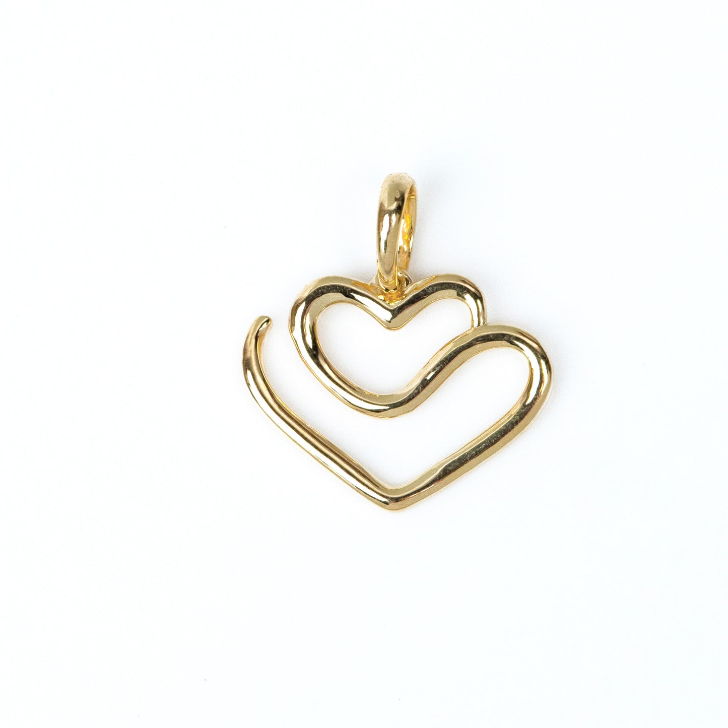 Caratly 18kt gold Draw Heart Pendant with continuous line open heart outline design under RS. 15,000