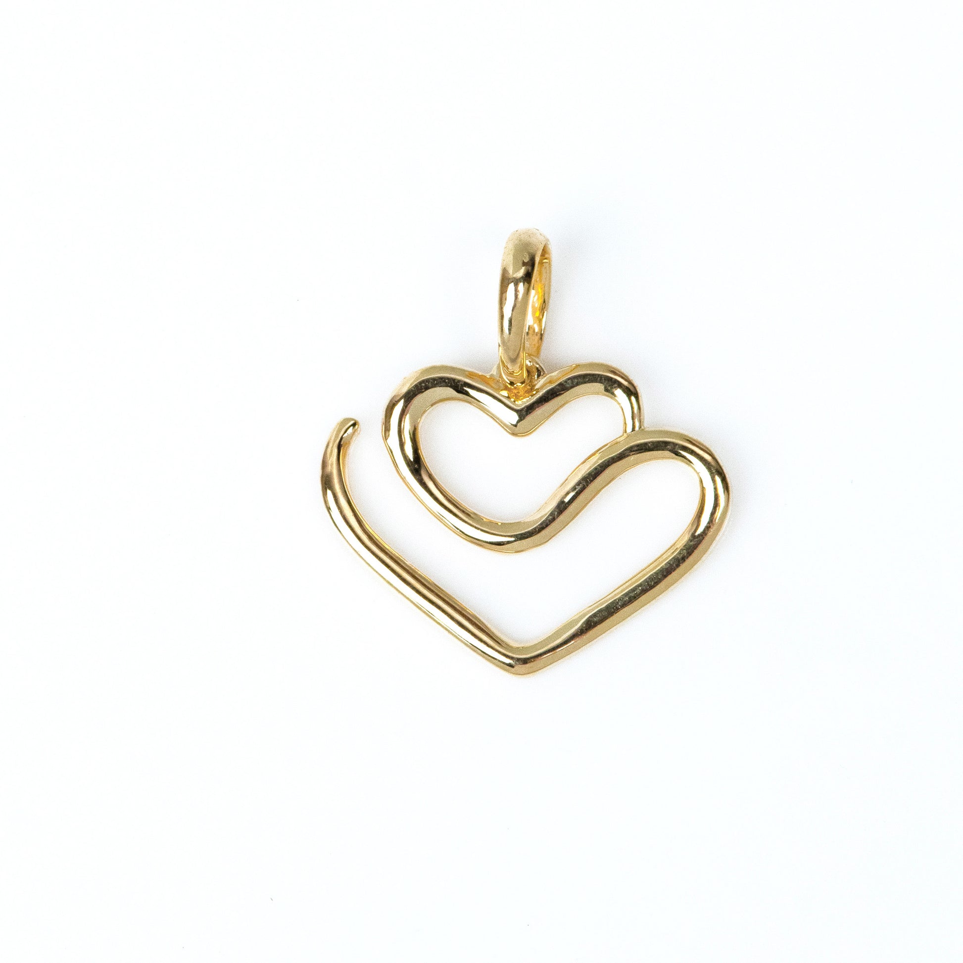 Caratly 18kt gold Draw Heart Pendant with continuous line open heart outline design under RS. 15,000