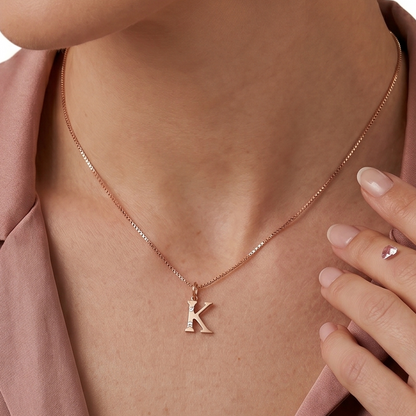 Gold Initial "K" Pendant