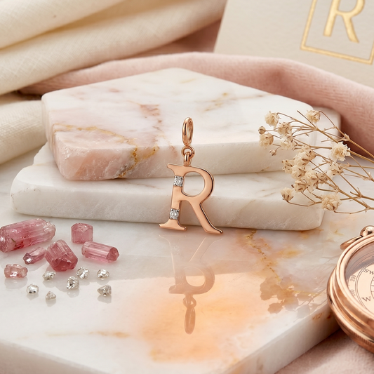 Gold Initial "R" Pendant