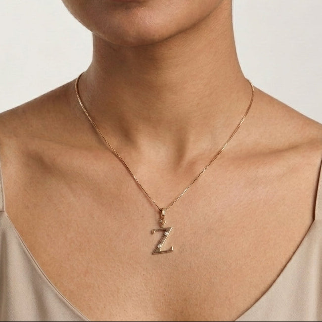 Gold Initial "Z" Pendant