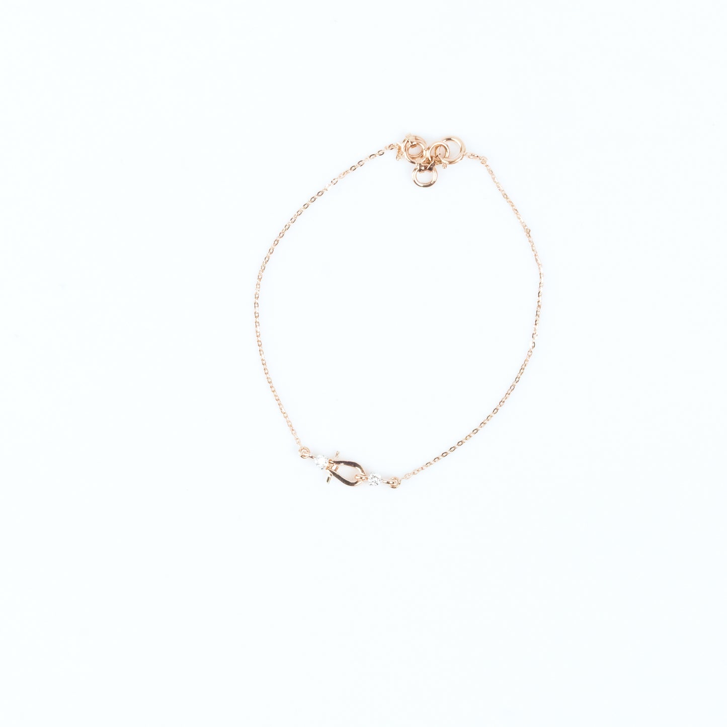 Caratly 18kt gold Horseshoe Diamond Bracelet with 0.07ct lucky charm minimalist design for women under 30000