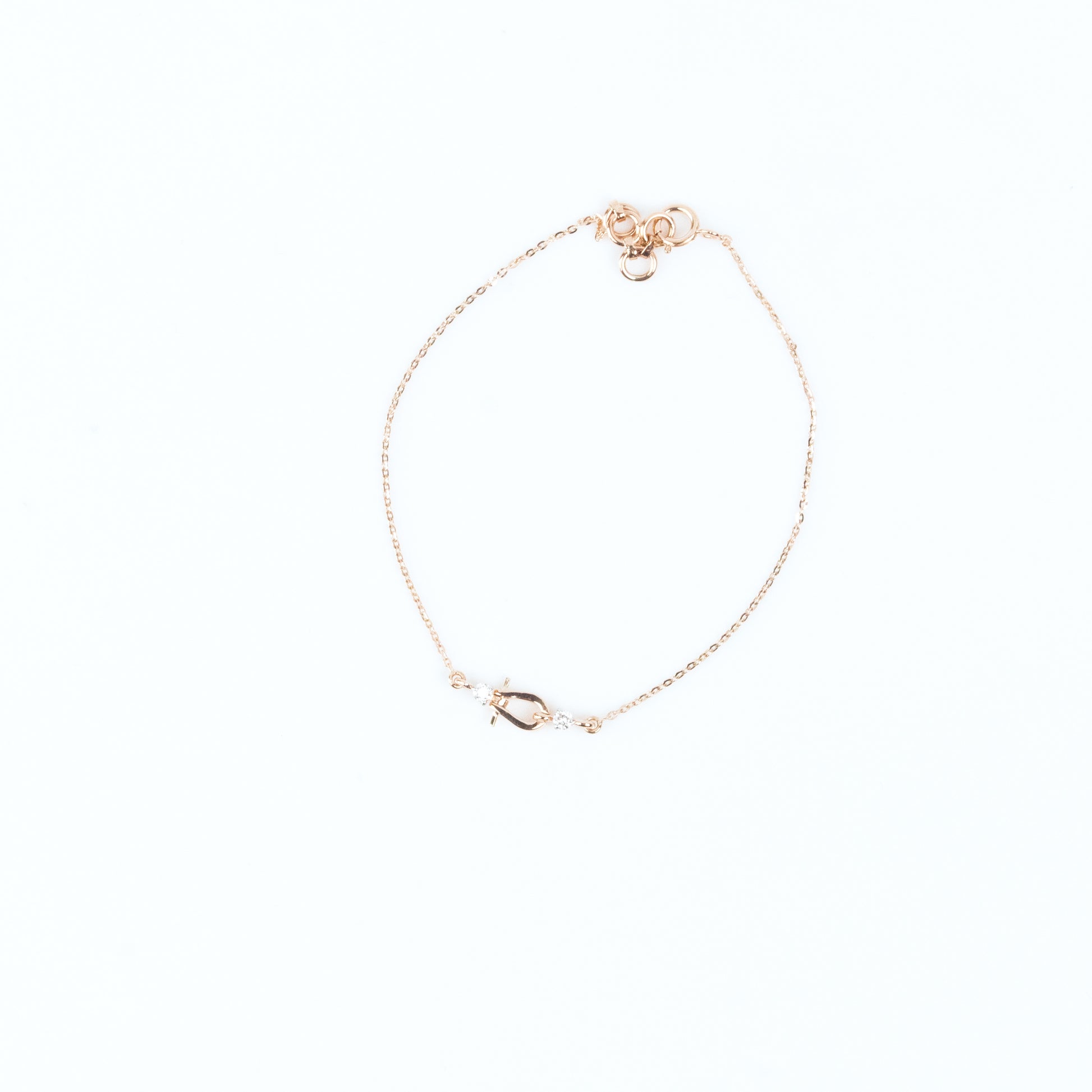 Caratly 18kt gold Horseshoe Diamond Bracelet with 0.07ct lucky charm minimalist design for women under 30000