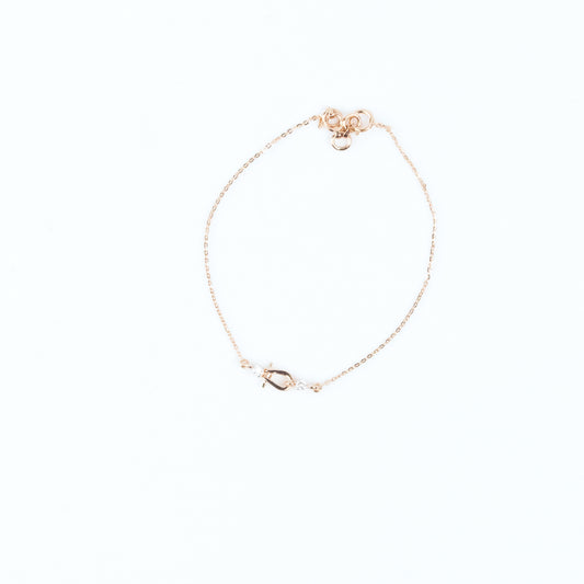 Caratly 18kt gold Horseshoe Diamond Bracelet with 0.07ct lucky charm minimalist design for women under 30000