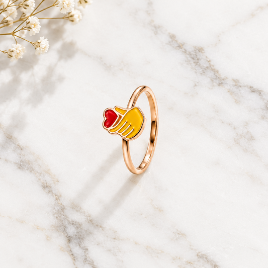 Heart Charm Gold Ring