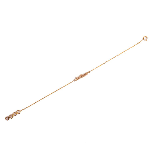 Caratly 18kt gold Believe Gold Bracelet with cursive text charm minimalist design for women (1.55g) under 30,000