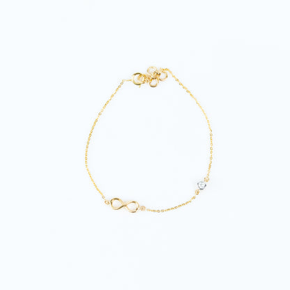 Caratly 18kt gold Infinity Diamond Bracelet with 0.06ct diamond station design for women 1.61g under Rs. 40,000
