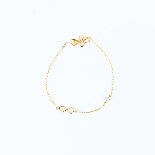 Caratly 18kt gold Infinity Diamond Bracelet with 0.06ct diamond station design for women 1.61g under Rs. 40,000