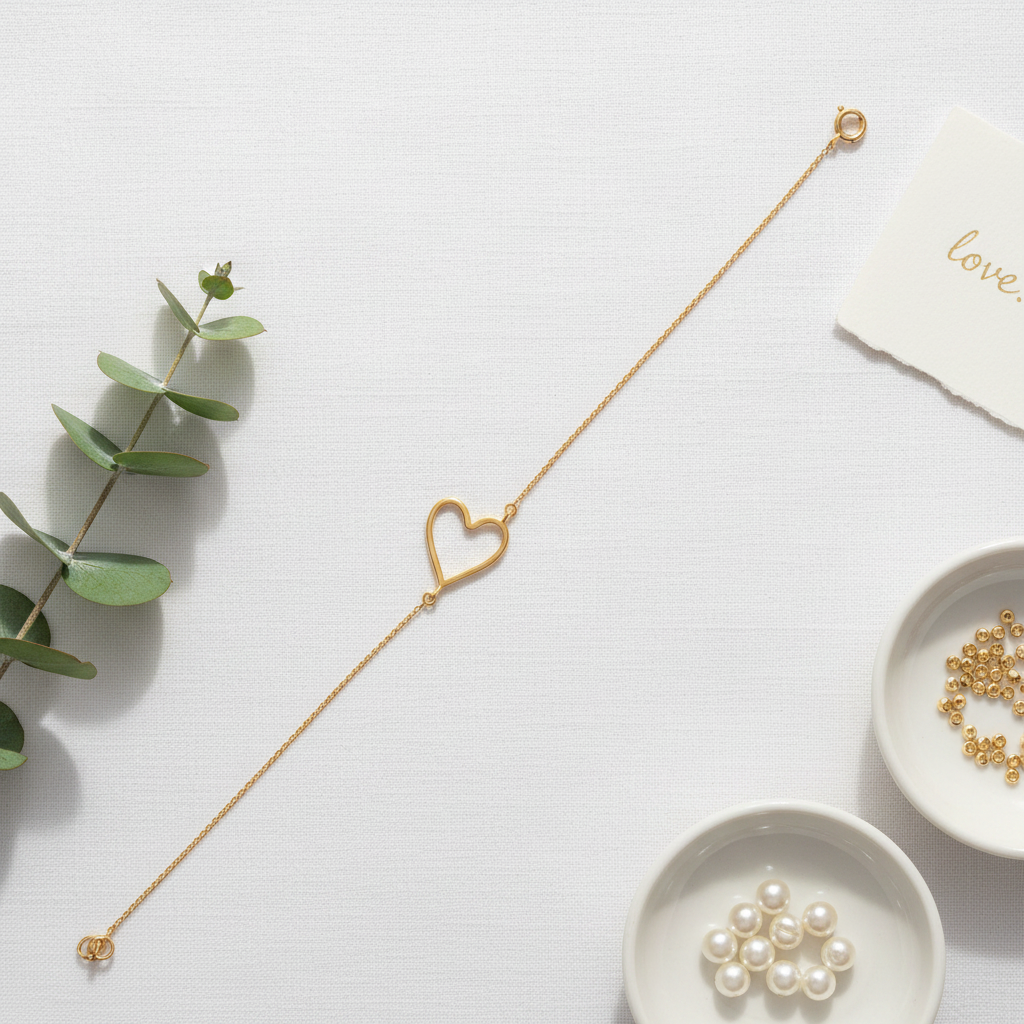 18kt gold open heart Forever Love Bracelet. Affordable gifts for her under Rs. 20,000