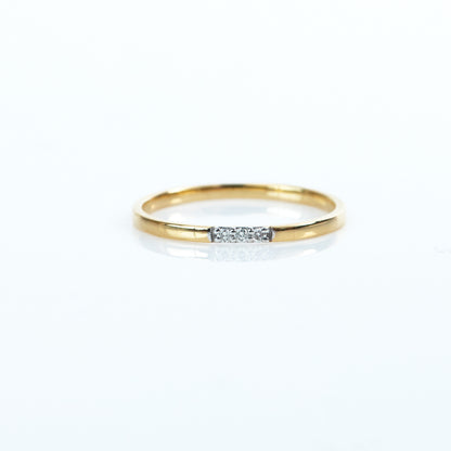Caratly 18kt gold 3 Diamond Ring with trio stone setting minimalist band design under Rs. 20,000