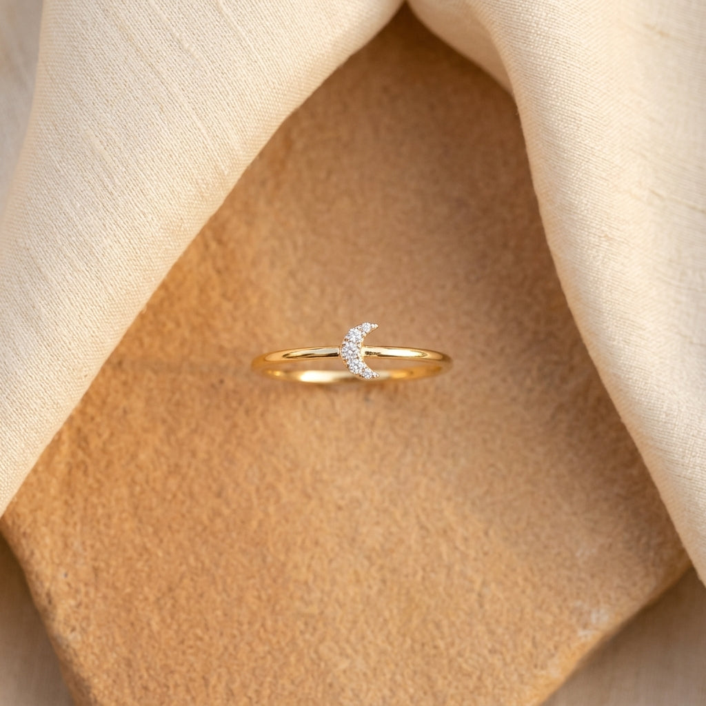 Moon Diamond Ring