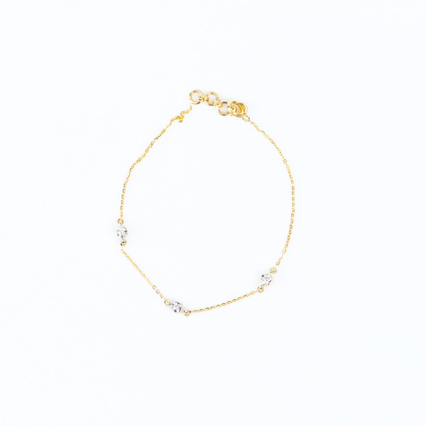 Caratly 18kt gold Round Diamond Bracelet with 0.11ct bezel station design, minimalist daily wear for her under 40,000