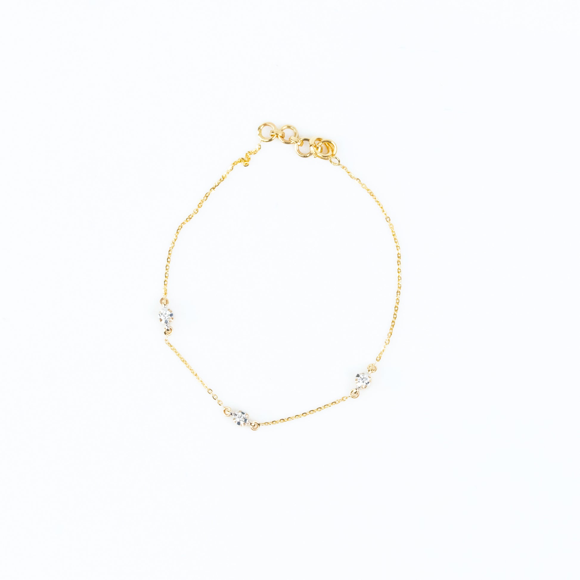 Caratly 18kt gold Round Diamond Bracelet with 0.11ct bezel station design, minimalist daily wear for her under 40,000