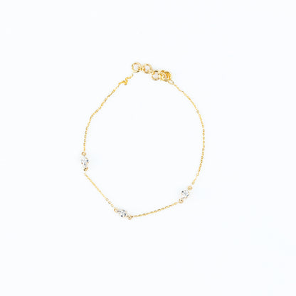 Caratly 18kt gold Round Diamond Bracelet with 0.11ct bezel station design, minimalist daily wear for her under 40,000