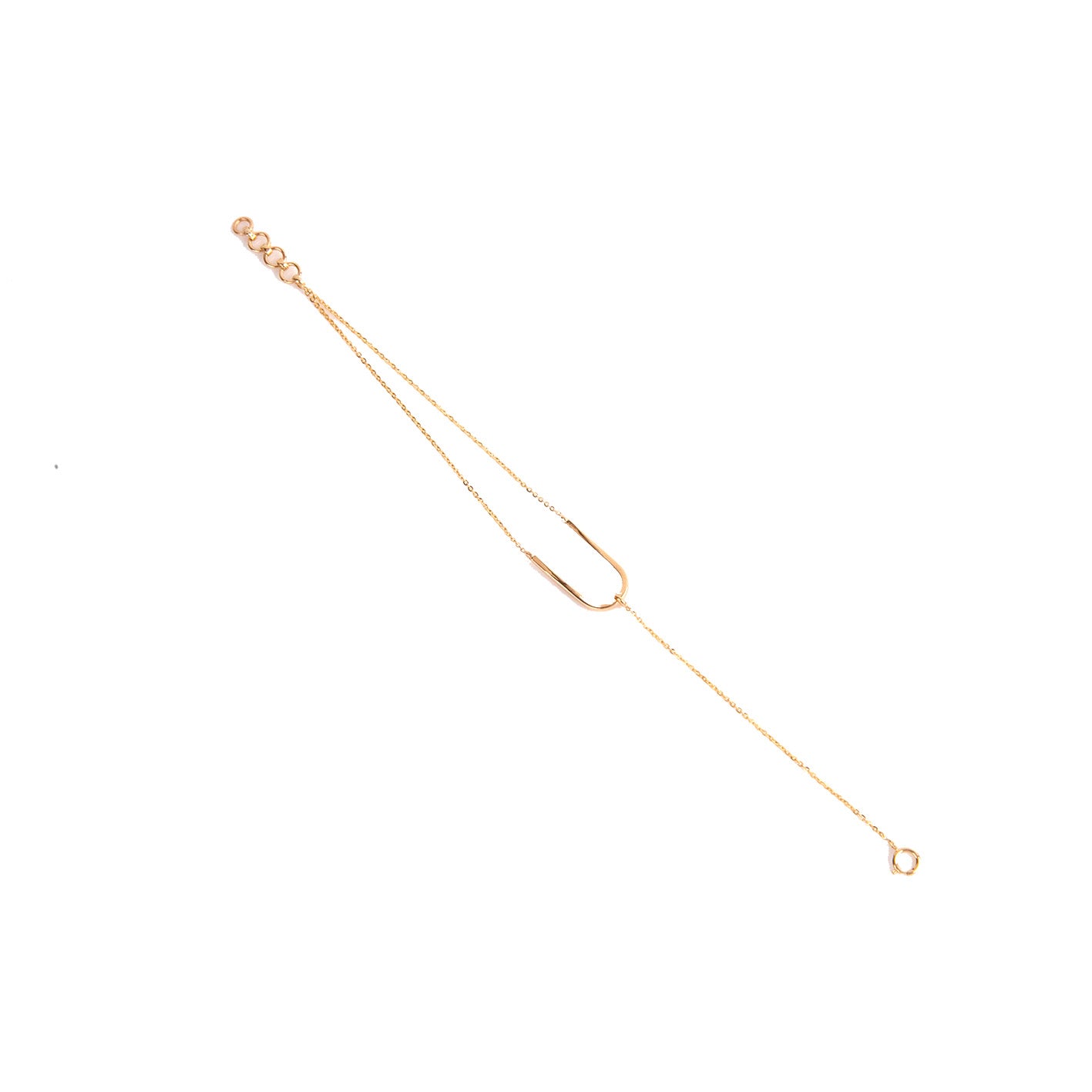 Caratly 18kt gold U Double Look Bracelet with geometric u-shaped link design, minimalist gift ideas for her under 40,000