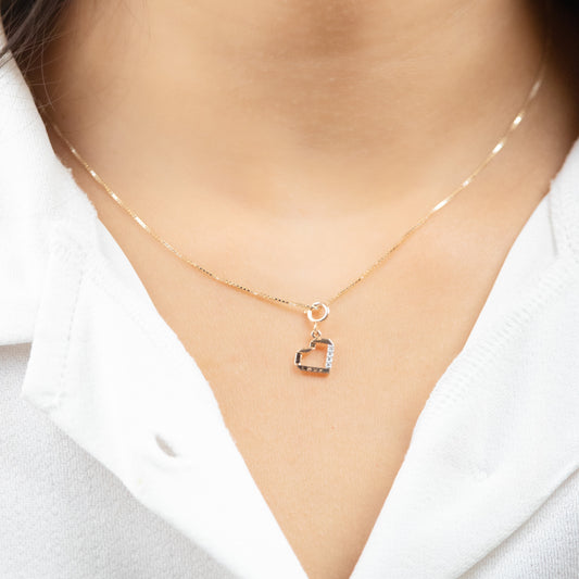 Caratly 18kt gold Love Heart Charm with open heart design and 0.02ct diamond accents romantic gift under 15,000