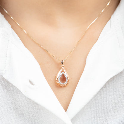 Caratly 18kt gold Dreamy Diamond Pendant with 0.12ct diamond inner teardrop design elegant necklace under Rs. 40,000