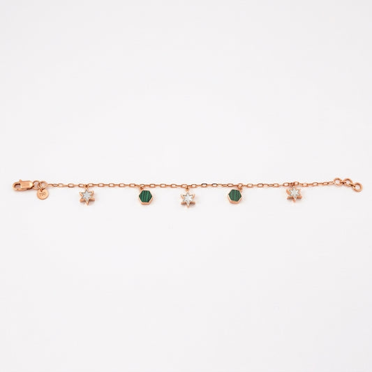 Hexagon Charm Bracelet