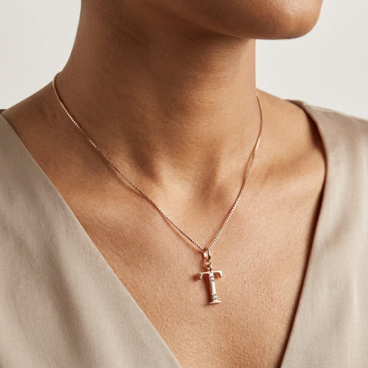Gold Initial "T" Pendant