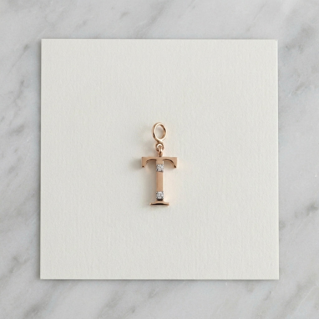 Gold Initial "T" Pendant