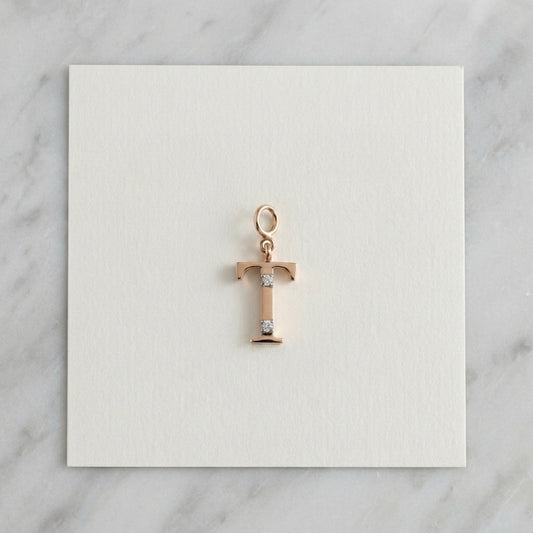 Gold Initial "T" Pendant
