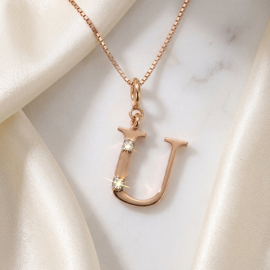 Gold Initial "U" Pendant
