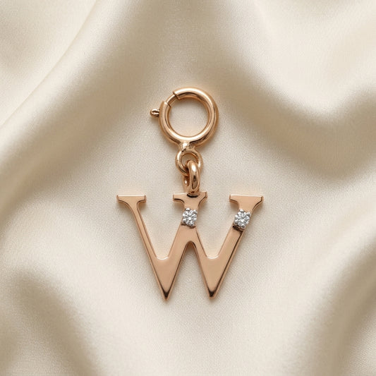Gold Initial "W" Pendant