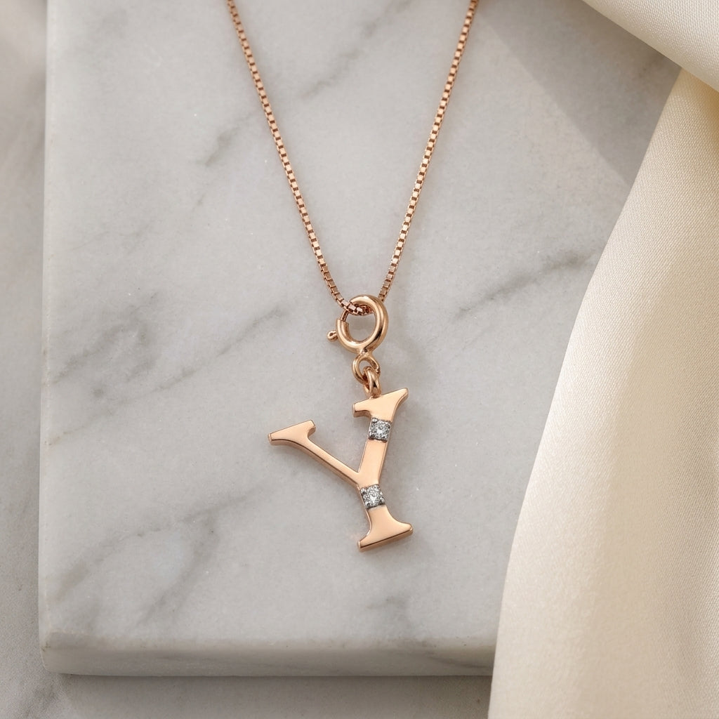 Gold Initial "Y" Pendant