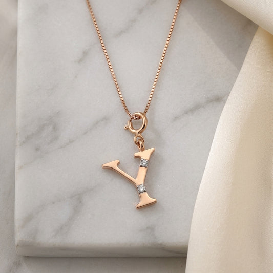 Gold Initial "Y" Pendant