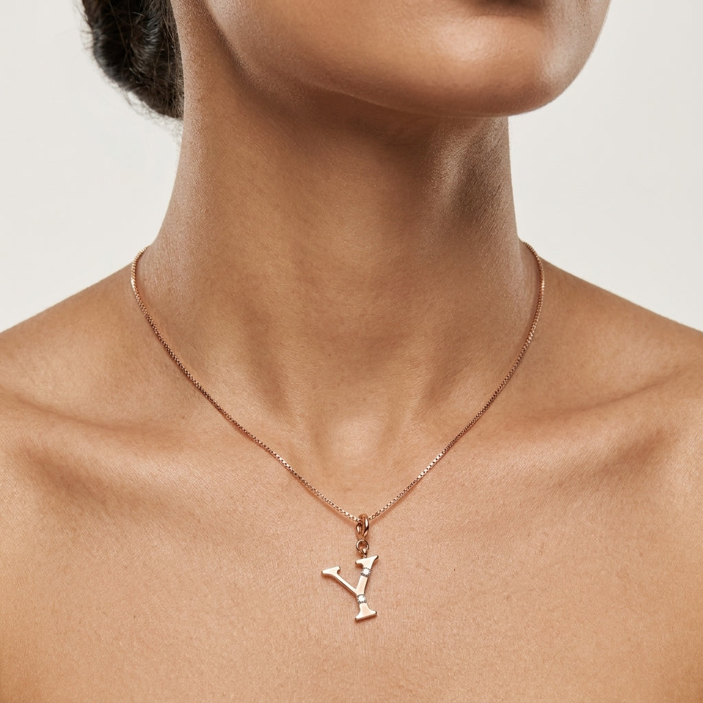Gold Initial "Y" Pendant