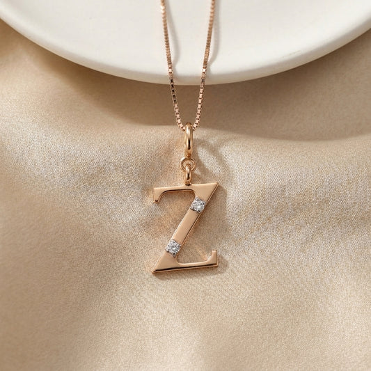 Gold Initial "Z" Pendant