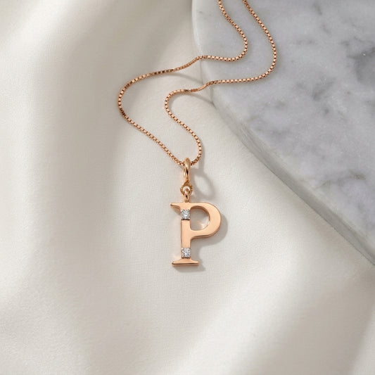 Gold Initial "P" Pendant