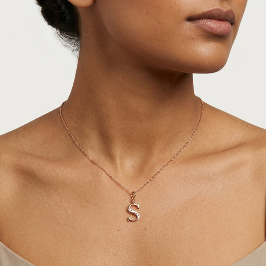 Gold Initial "S" Pendant