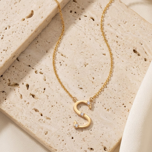 Diamond Alphabet S Necklace