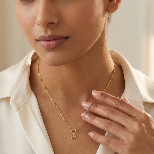 Diamond Alphabet S Necklace