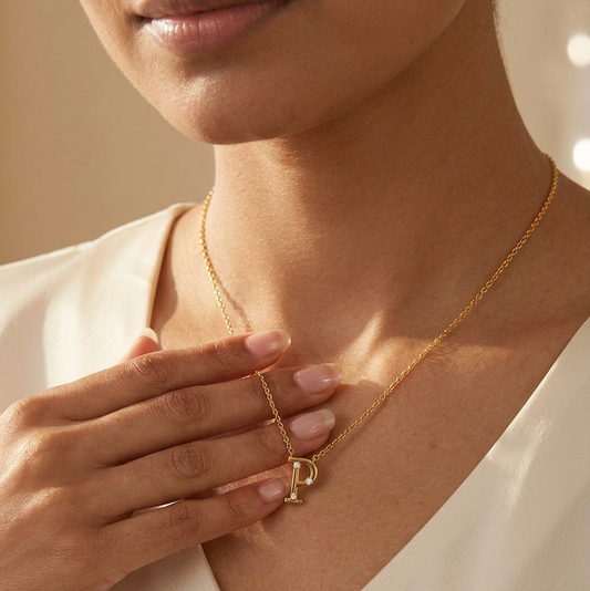 Diamond Alphabet P Necklace