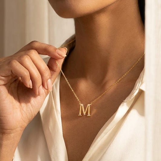 Diamond Alphabet M Necklace
