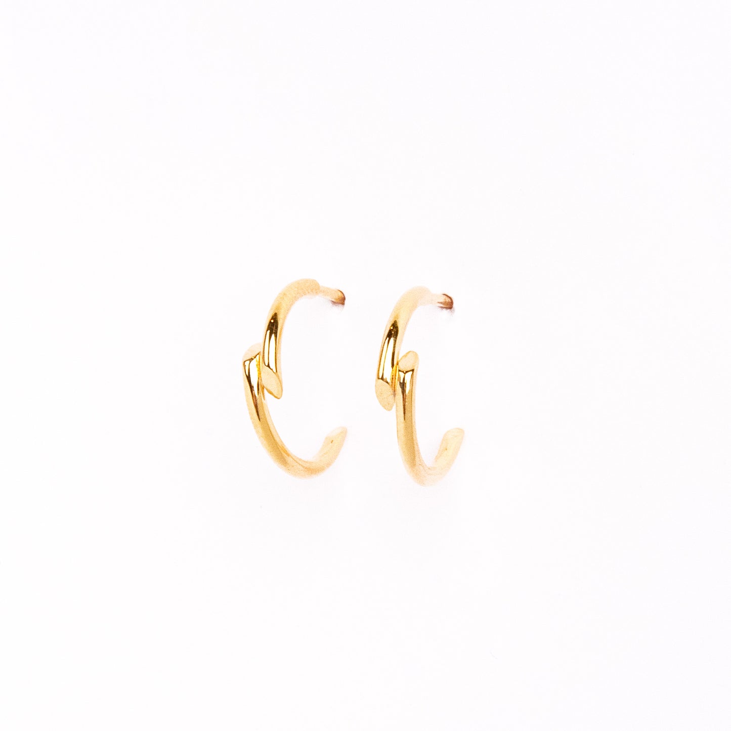 Caratly 18kt gold Disarranged Gold Earring with abstract staggered open hoop design under Rs. 40,000
